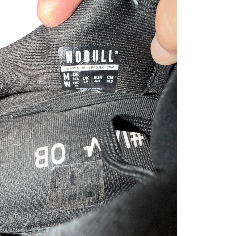 NOBULL Black Gum Trainer Mens Size 11.5 Training Shoes Low Top Sneaker Gym 10.5